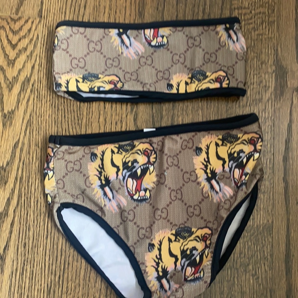GG inspired tiger bandeau bikini